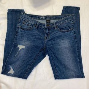 Mossimo Low Rise Distressed Denim Skinny Jeans Size 6